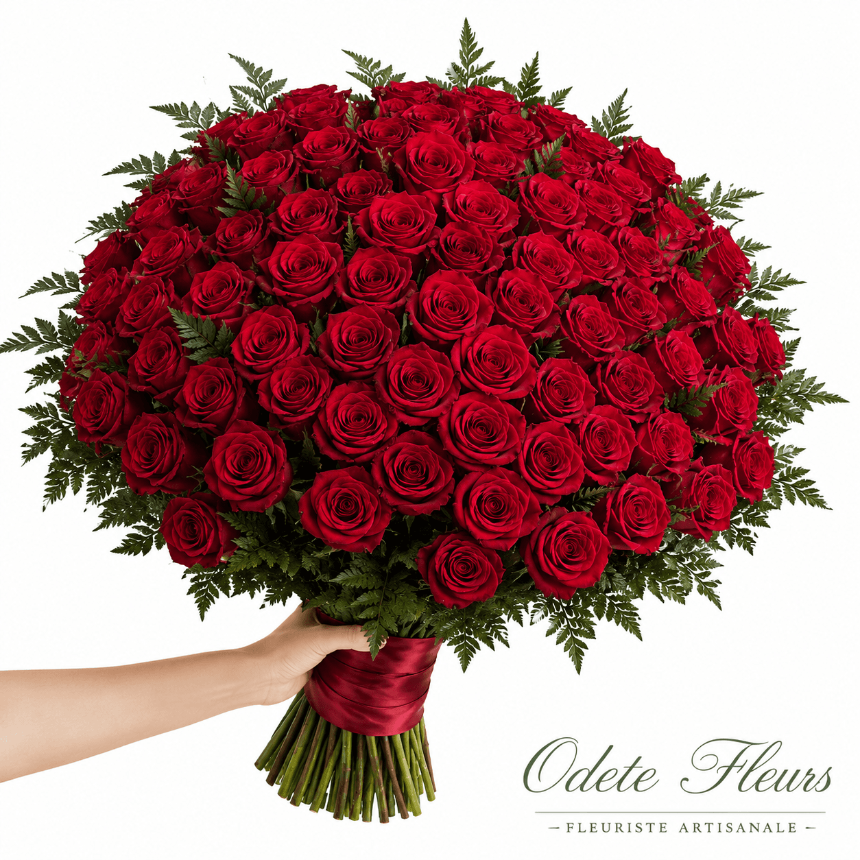 Bouquet de grandes roses rouges haut de gamme (de 20 à 500 roses)