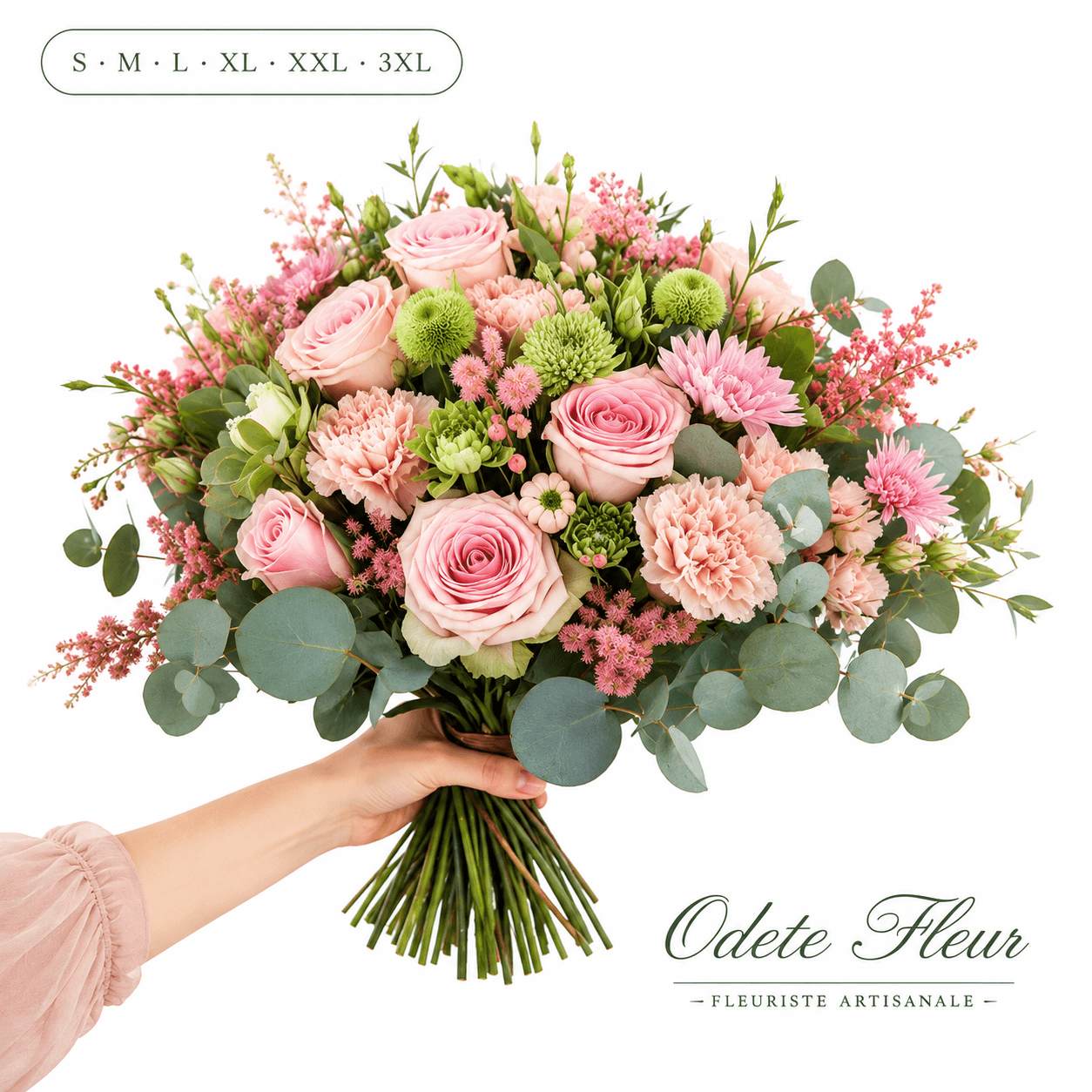 Bouquet vert et rose