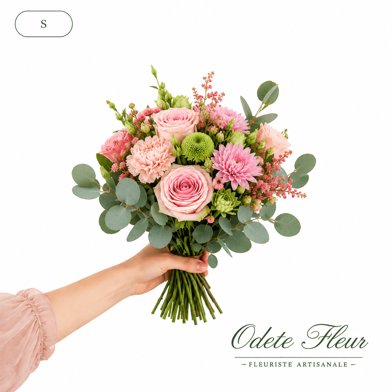 Bouquet vert et rose