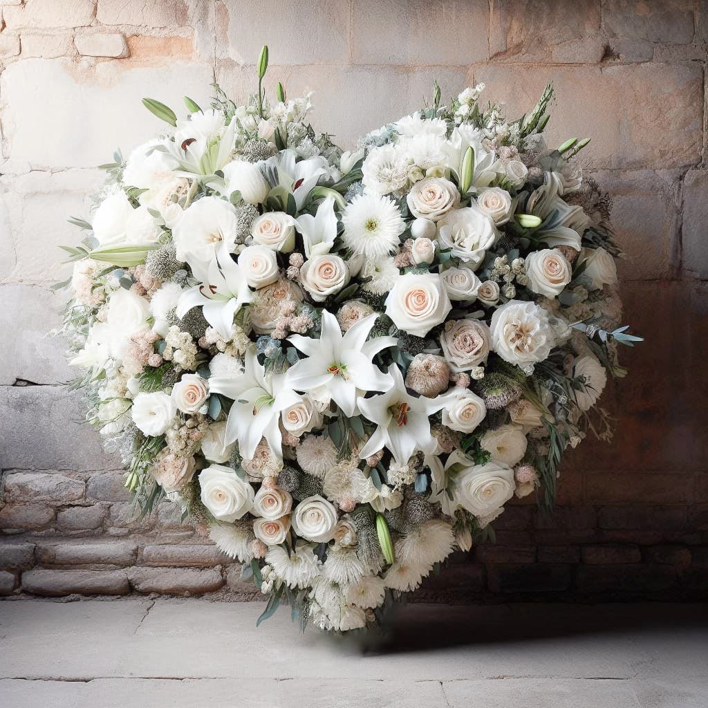 Cœur deuil blanc