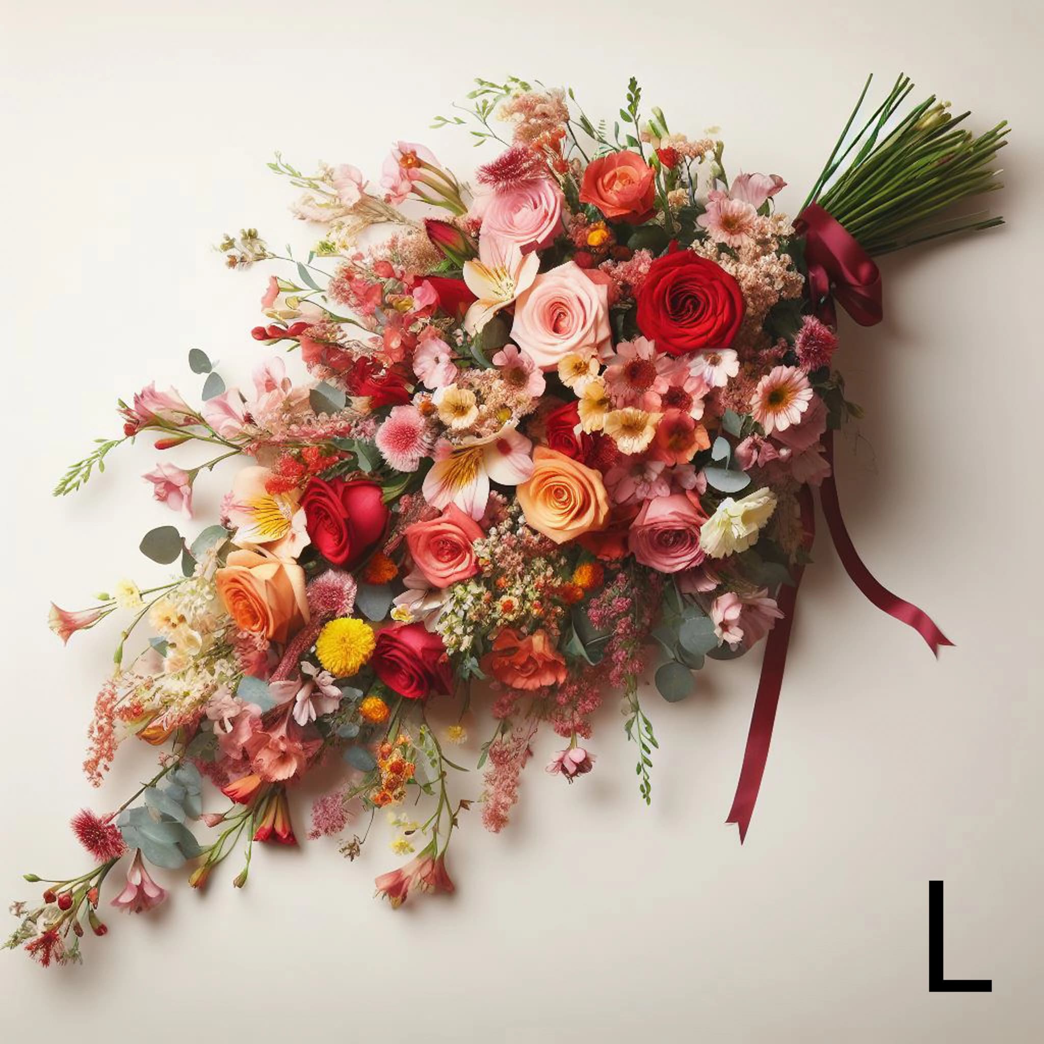 Gerbe de fleurs aux couleurs chaudes pour deuil