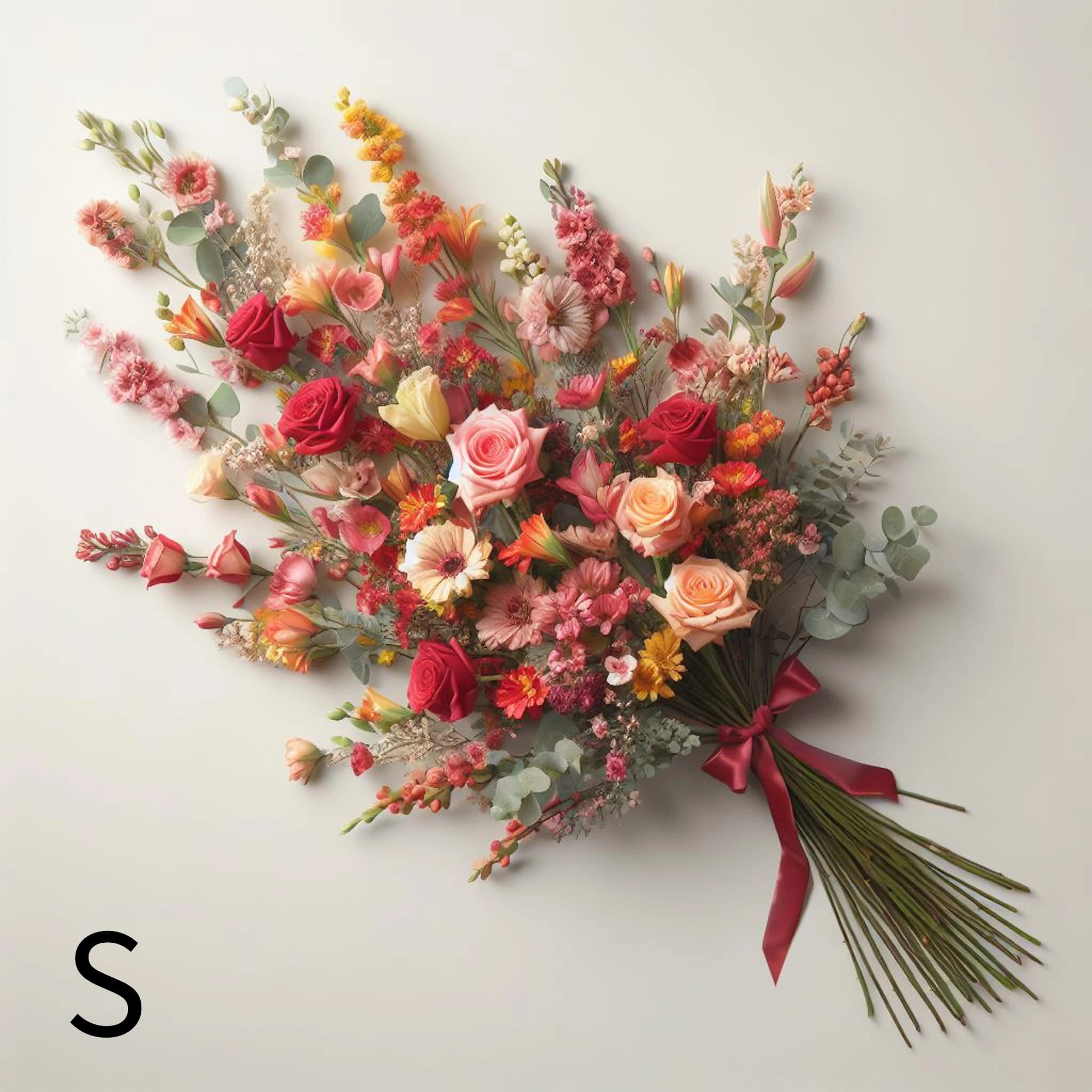 Gerbe de fleurs aux couleurs chaudes pour deuil