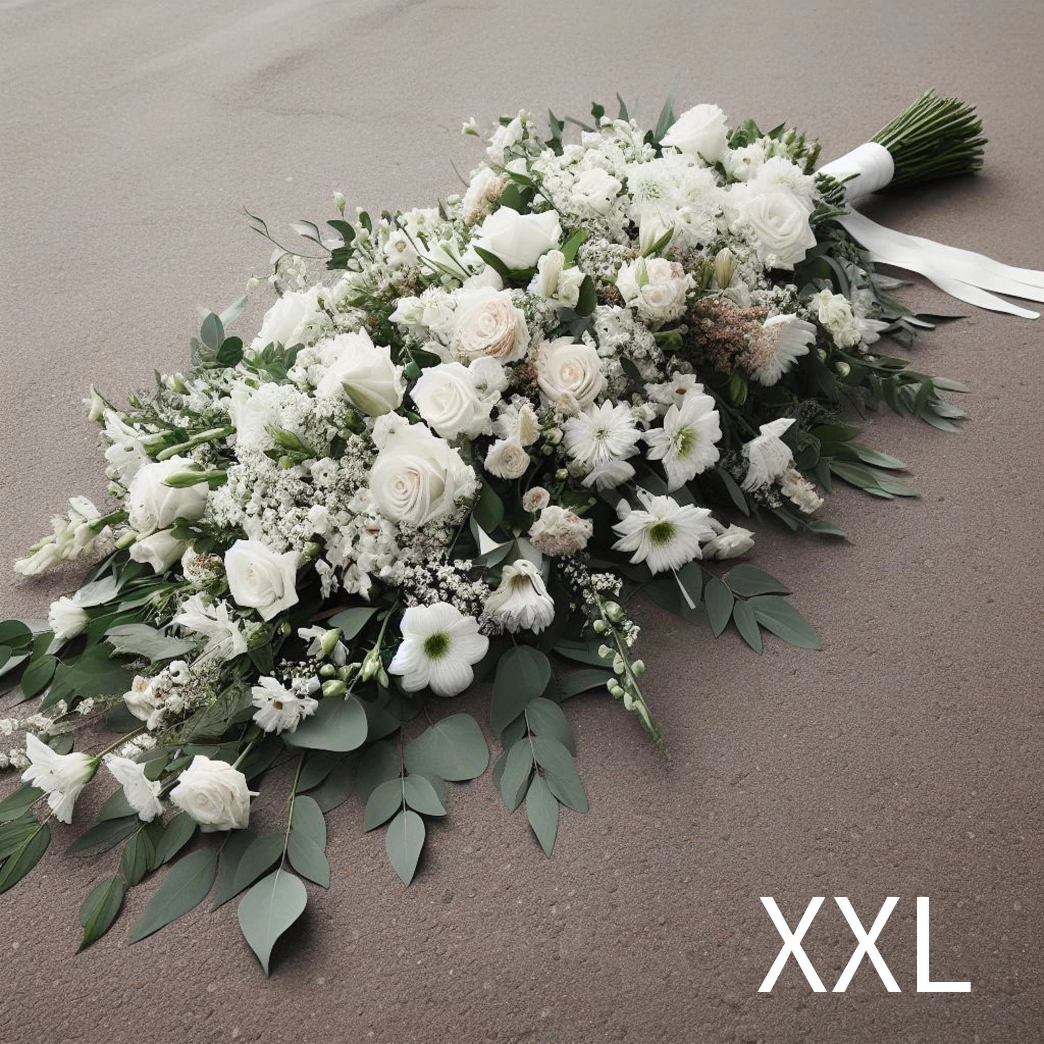 Gerbe de fleurs blanches pour deuil