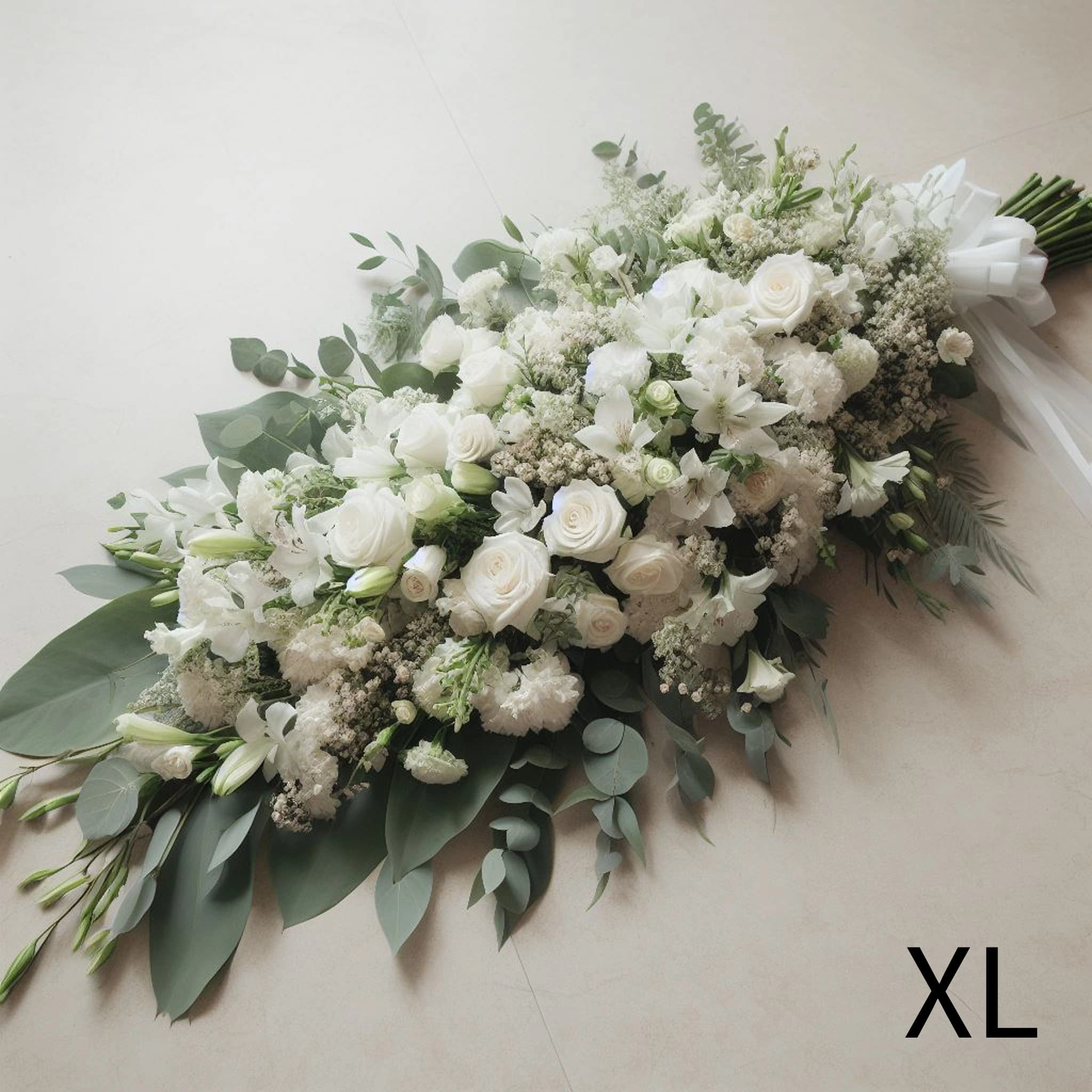 Gerbe de fleurs blanches pour deuil