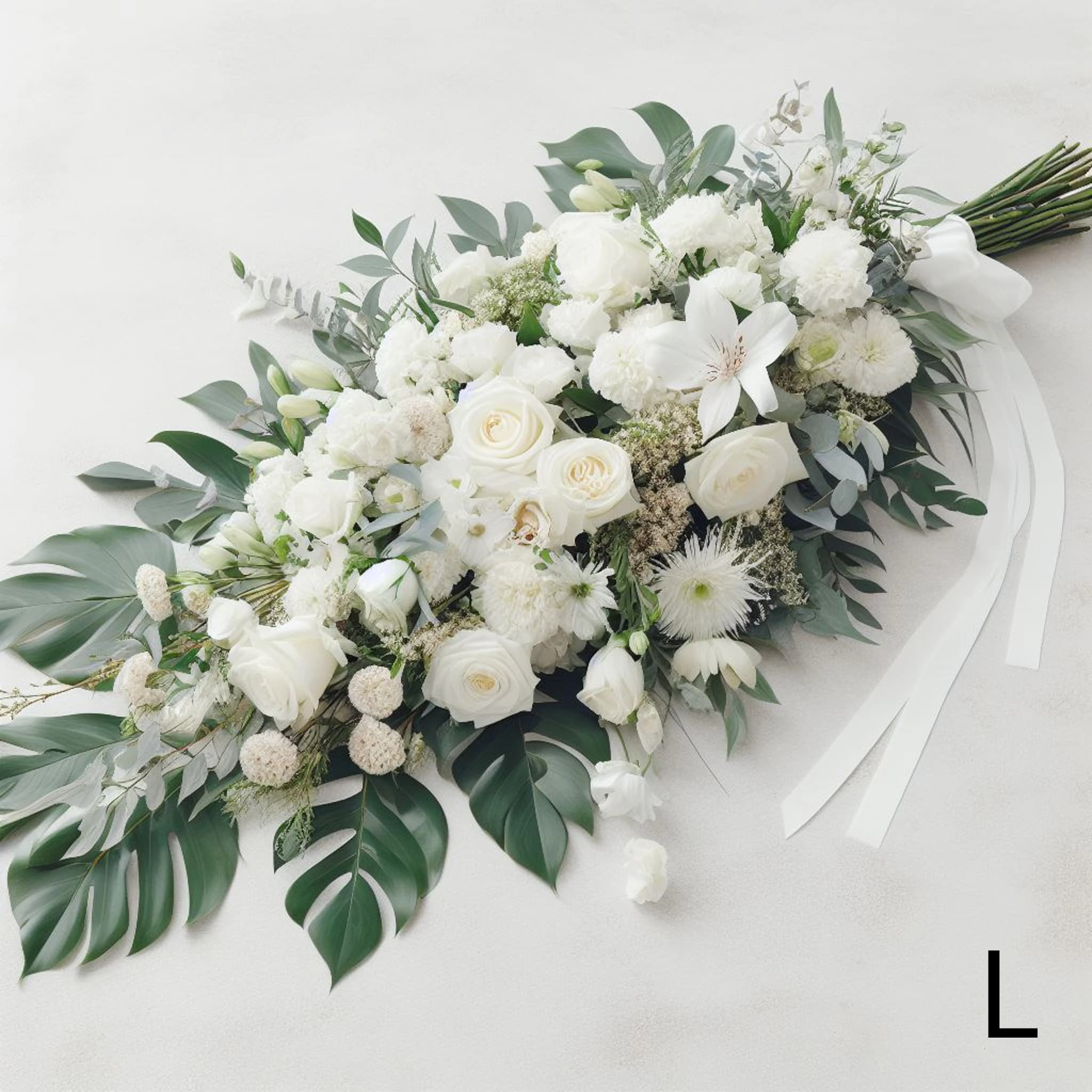 Gerbe de fleurs blanches pour deuil
