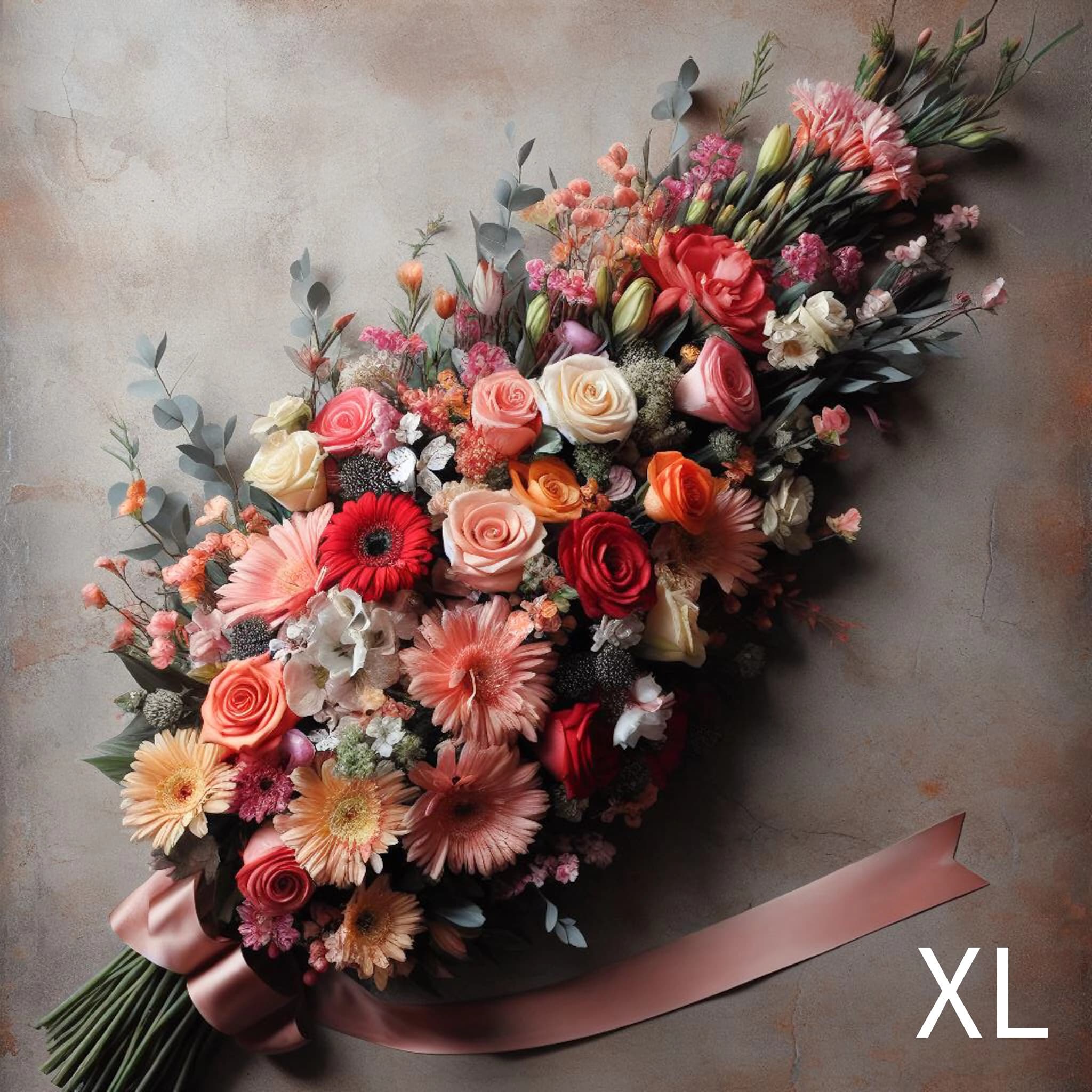 Gerbe de fleurs en couleurs pastel pour deuil